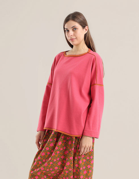 Oversized jacquard sweater with long sleeves